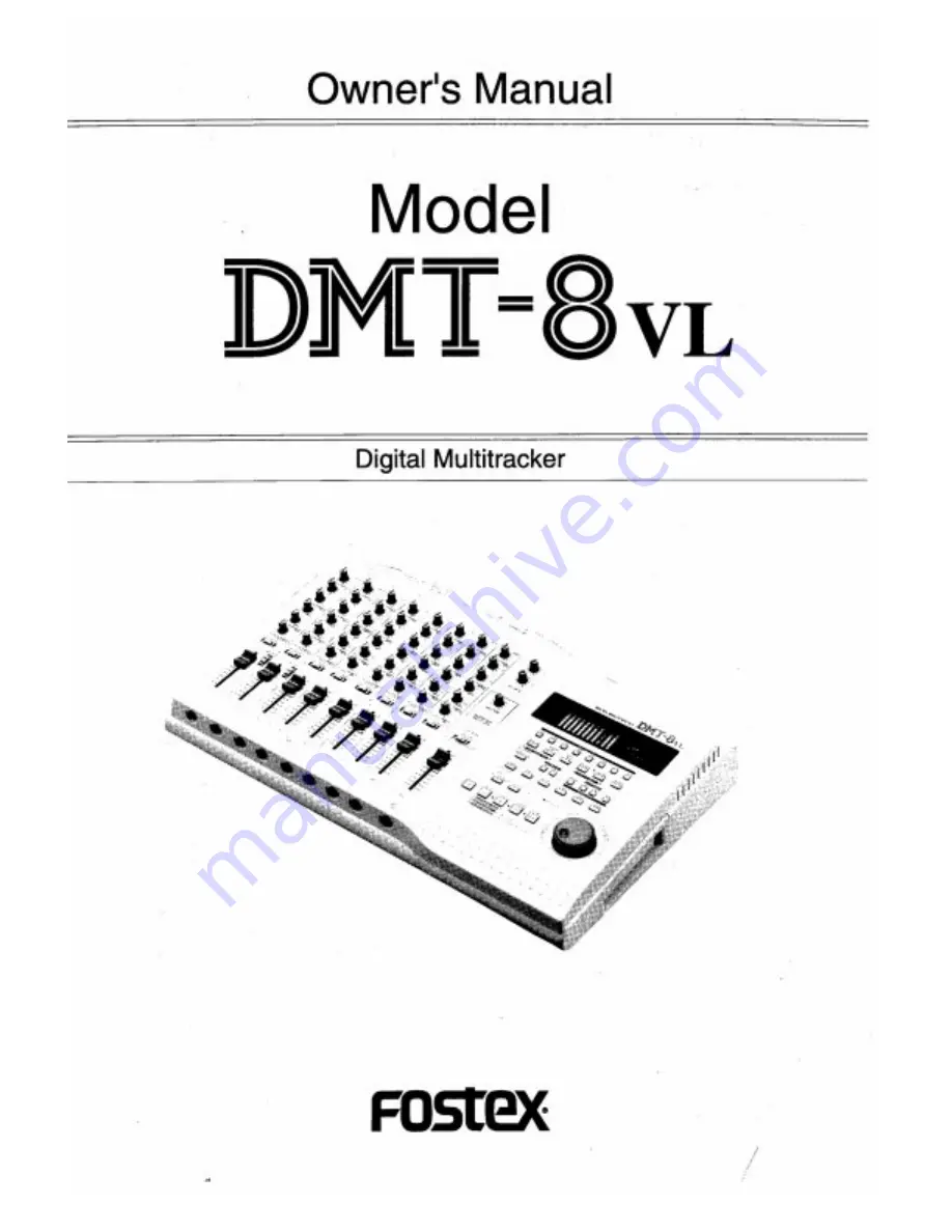 Fostex DMT-8VL Owner'S Manual Download Page 1