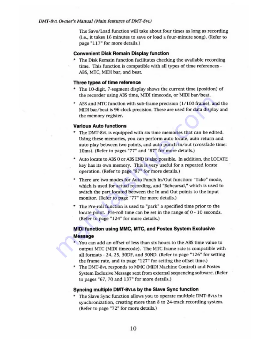 Fostex DMT-8VL Owner'S Manual Download Page 10