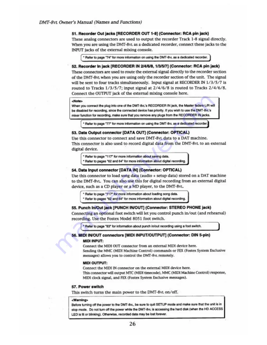 Fostex DMT-8VL Owner'S Manual Download Page 26