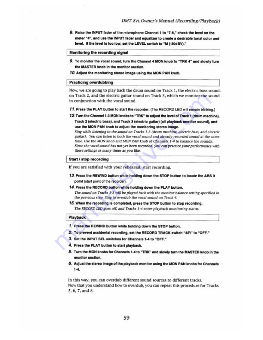 Fostex DMT-8VL Owner'S Manual Download Page 59