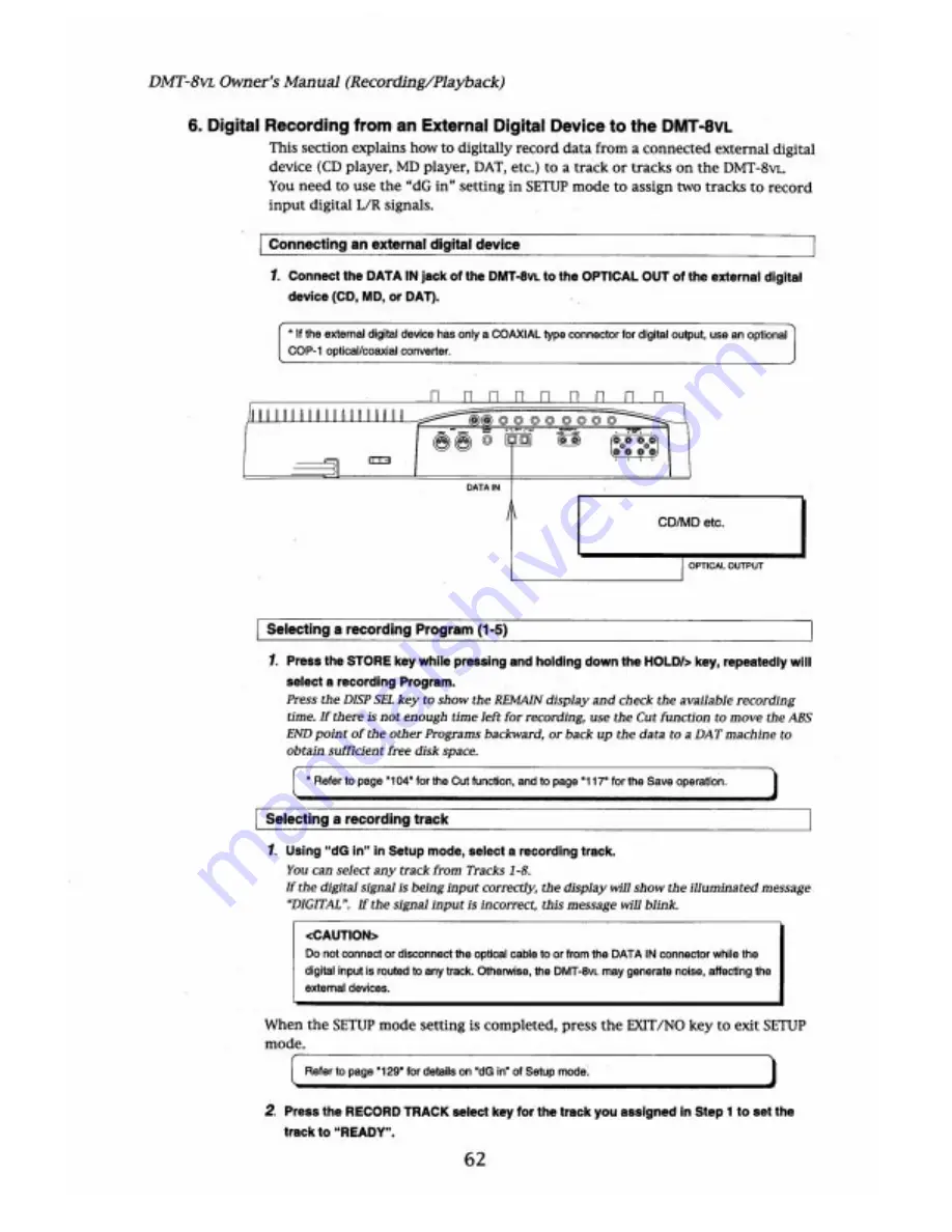 Fostex DMT-8VL Owner'S Manual Download Page 62