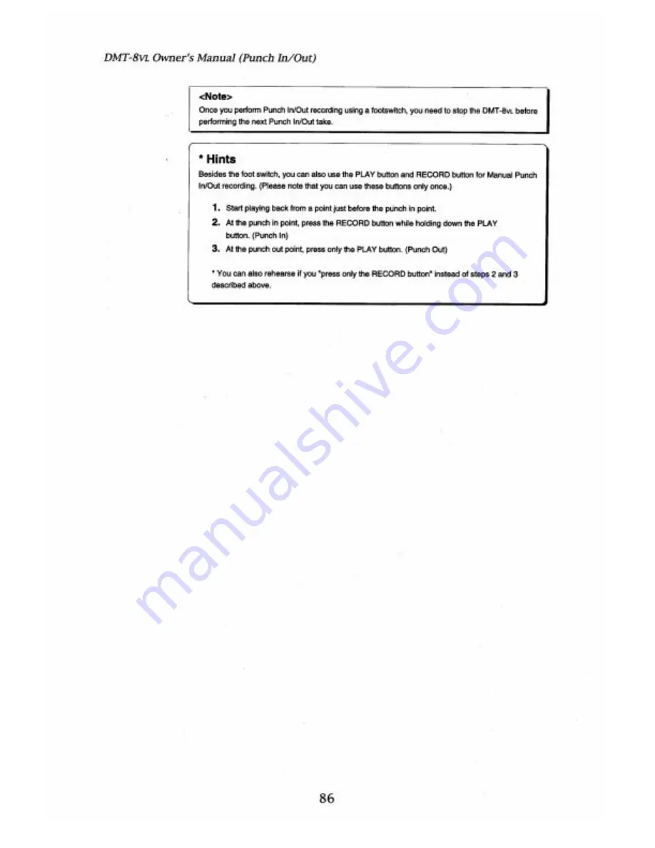 Fostex DMT-8VL Owner'S Manual Download Page 86