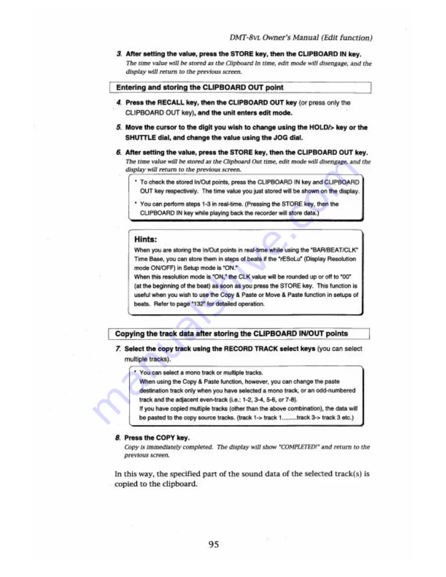 Fostex DMT-8VL Owner'S Manual Download Page 95