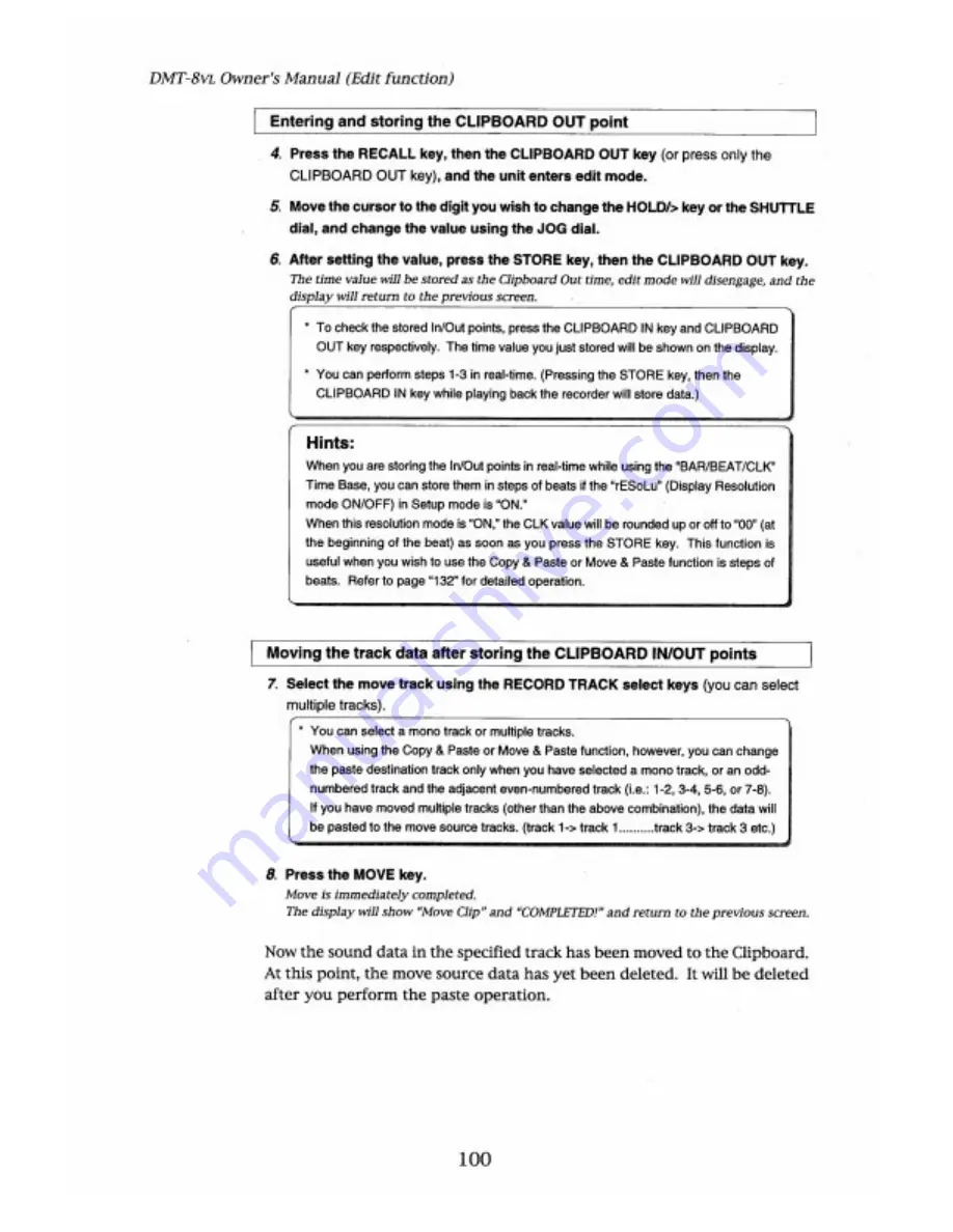 Fostex DMT-8VL Owner'S Manual Download Page 100