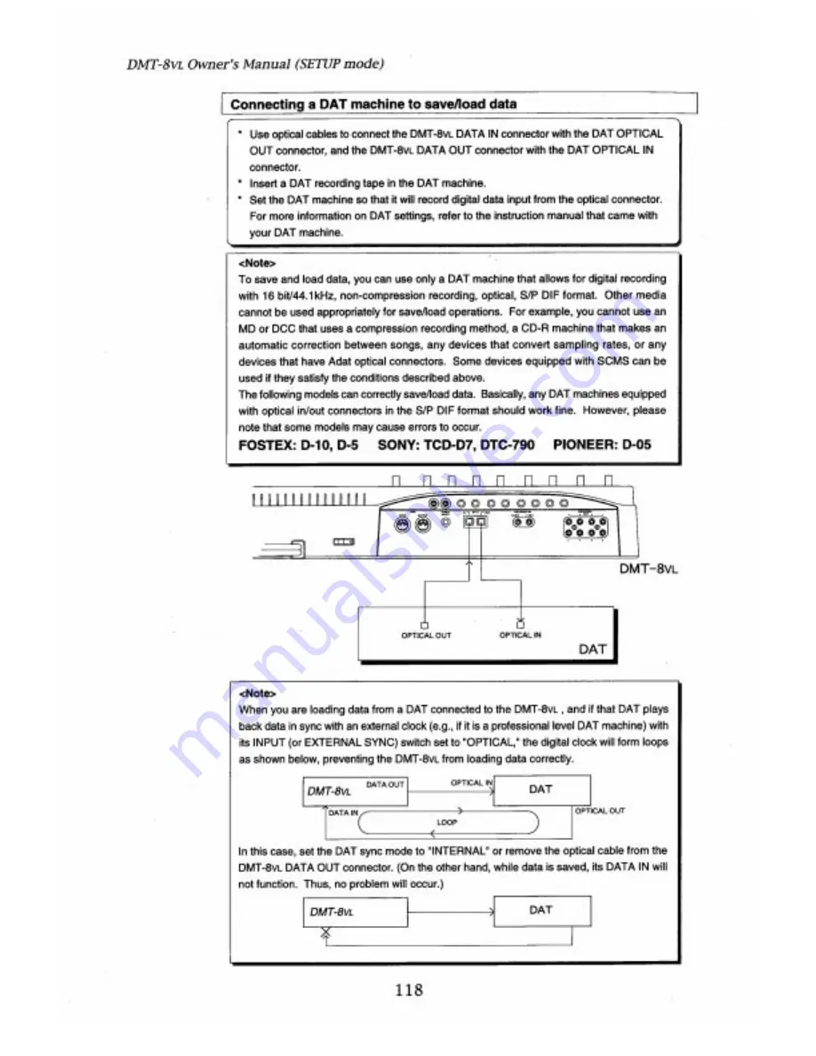 Fostex DMT-8VL Owner'S Manual Download Page 118