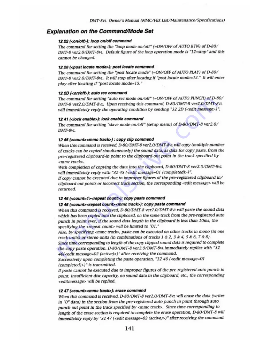 Fostex DMT-8VL Owner'S Manual Download Page 141