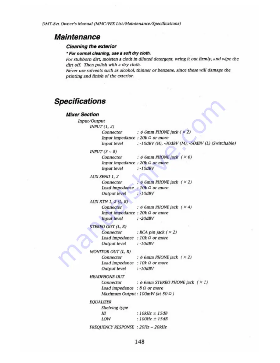 Fostex DMT-8VL Owner'S Manual Download Page 148