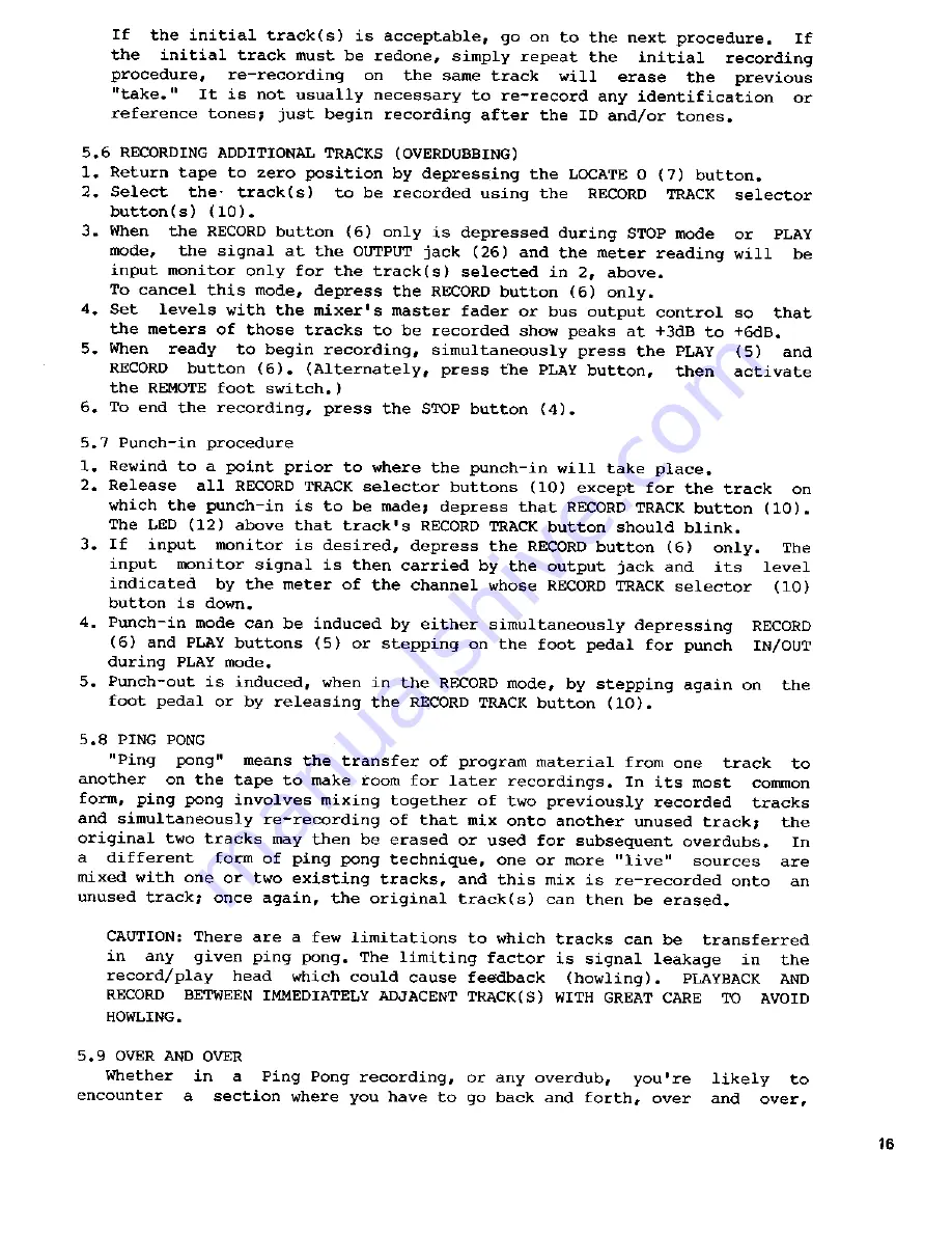 Fostex E-16 Owner'S Manual Download Page 17