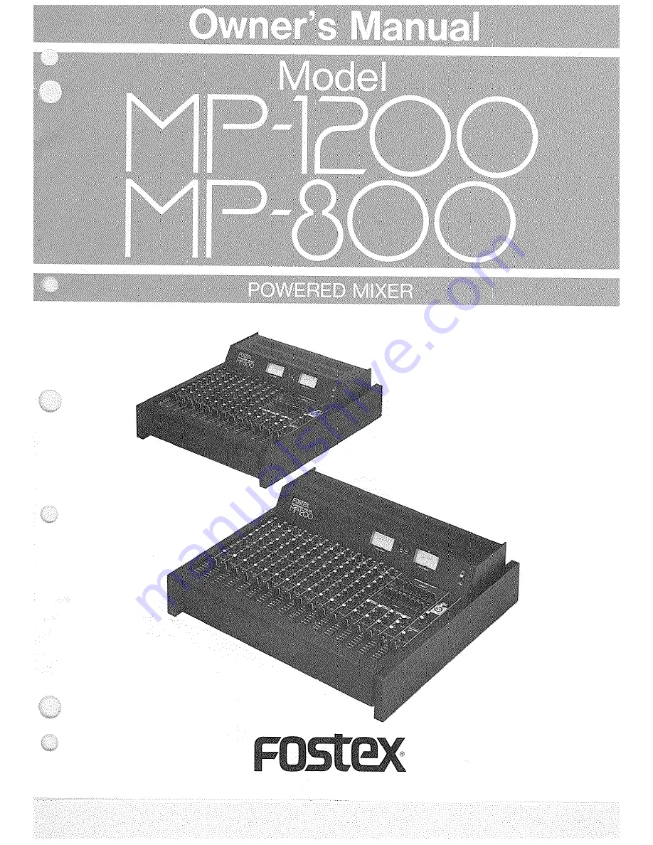 Fostex MP-1200 Скачать руководство пользователя страница 1