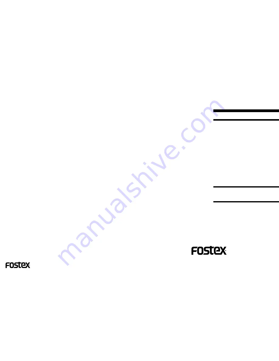 Fostex NF-1 Скачать руководство пользователя страница 1