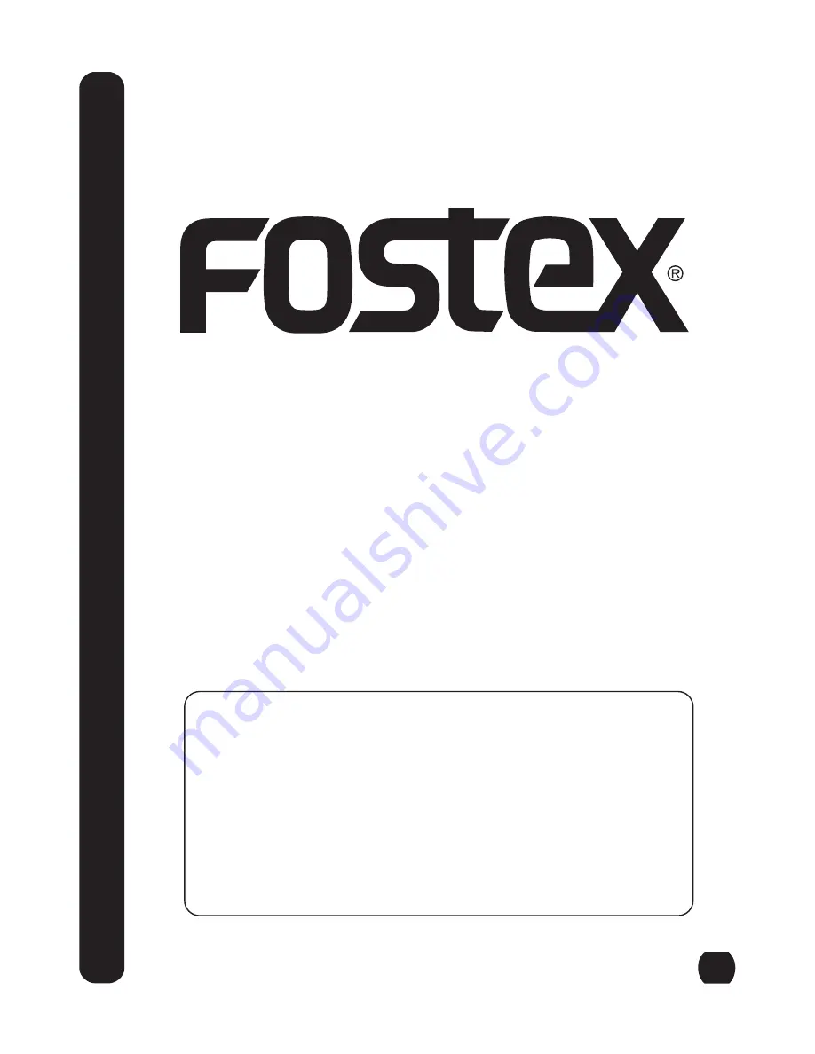 Fostex PM-2 Reference Manual Download Page 1