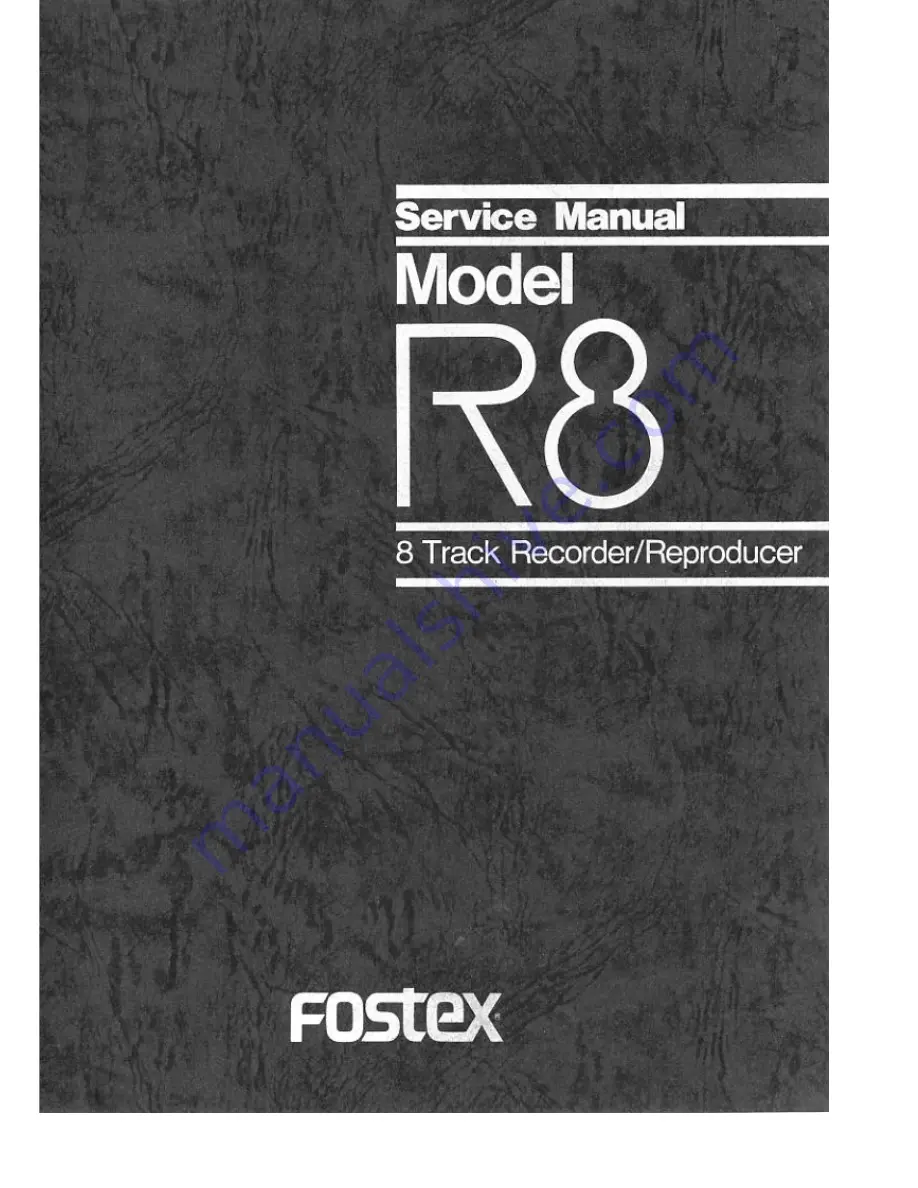 Fostex R8 Service Manual Download Page 1