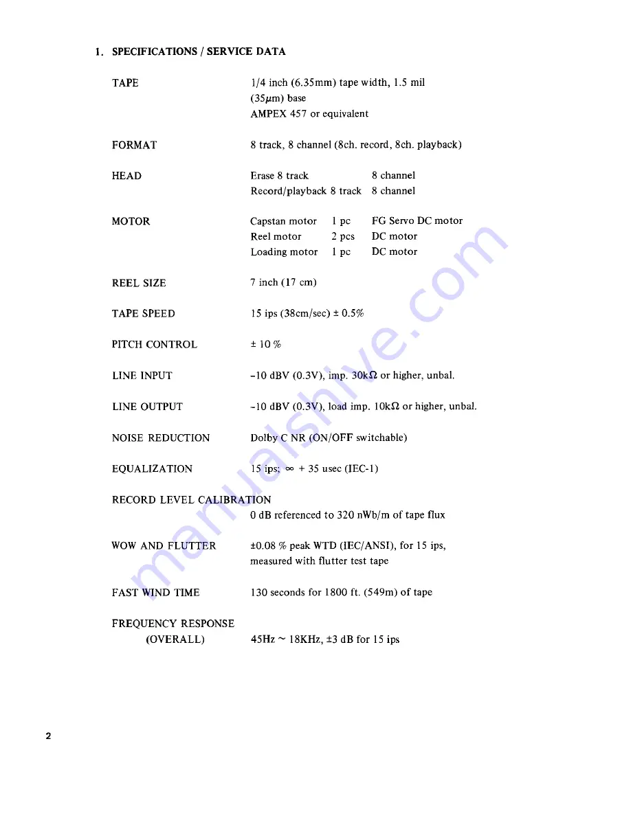 Fostex R8 Service Manual Download Page 3