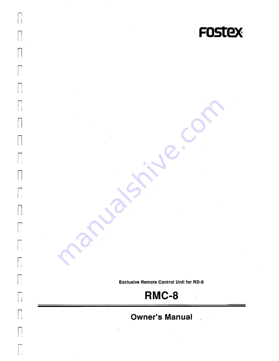 Fostex RMC-8 Owner'S Manual Download Page 1