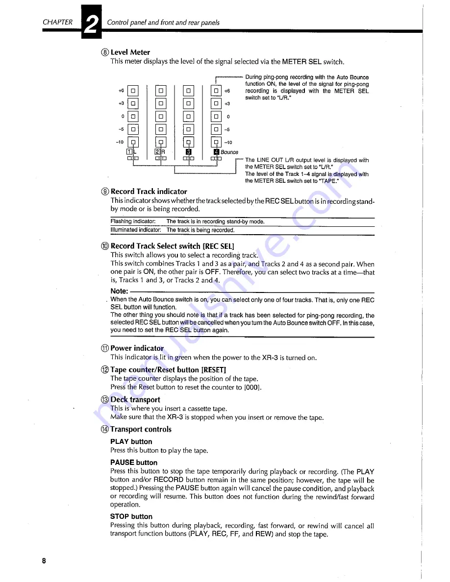 Fostex XR-3 Owner'S Manual Download Page 8