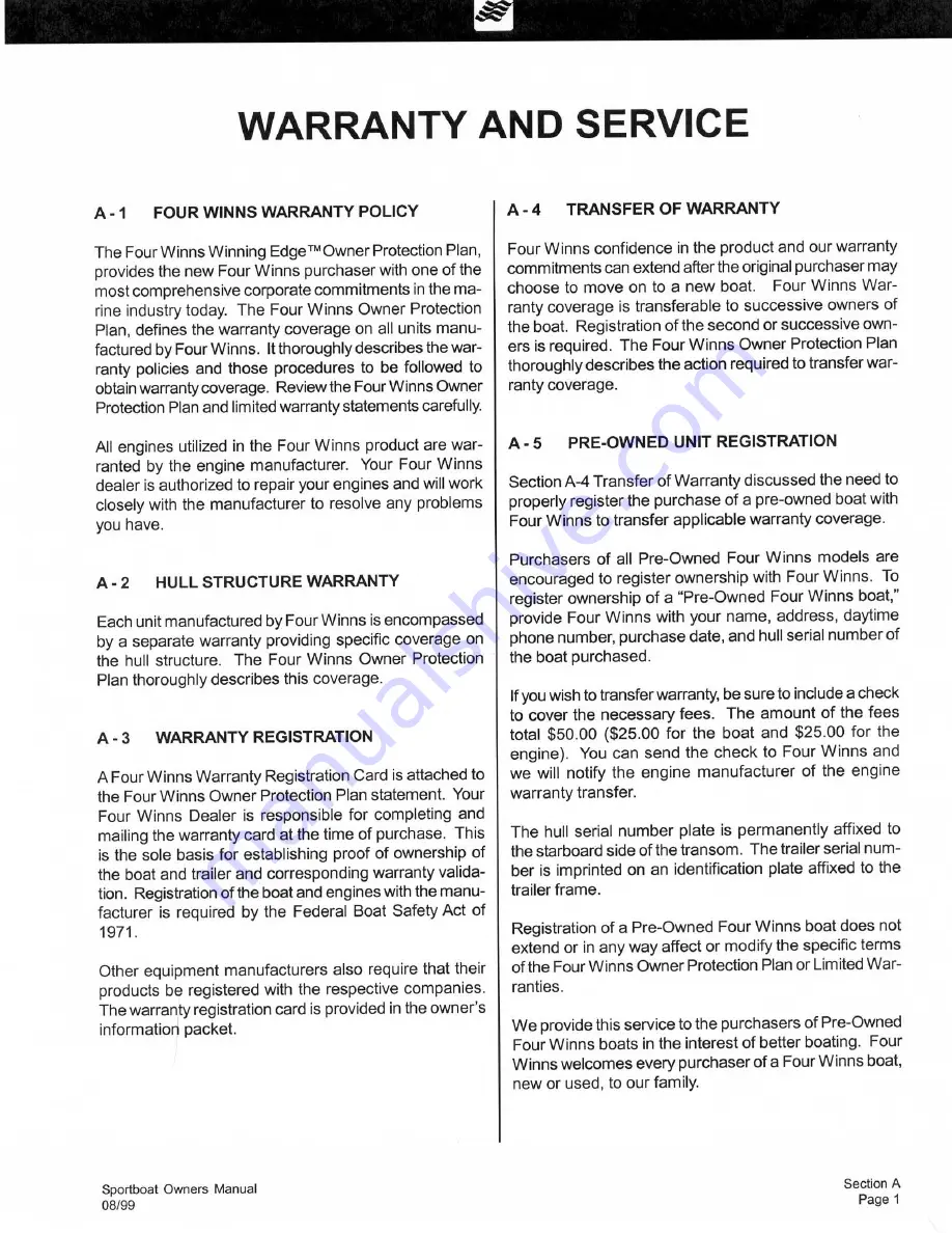 Four winns Horizon 170 Owner'S Manual Download Page 19