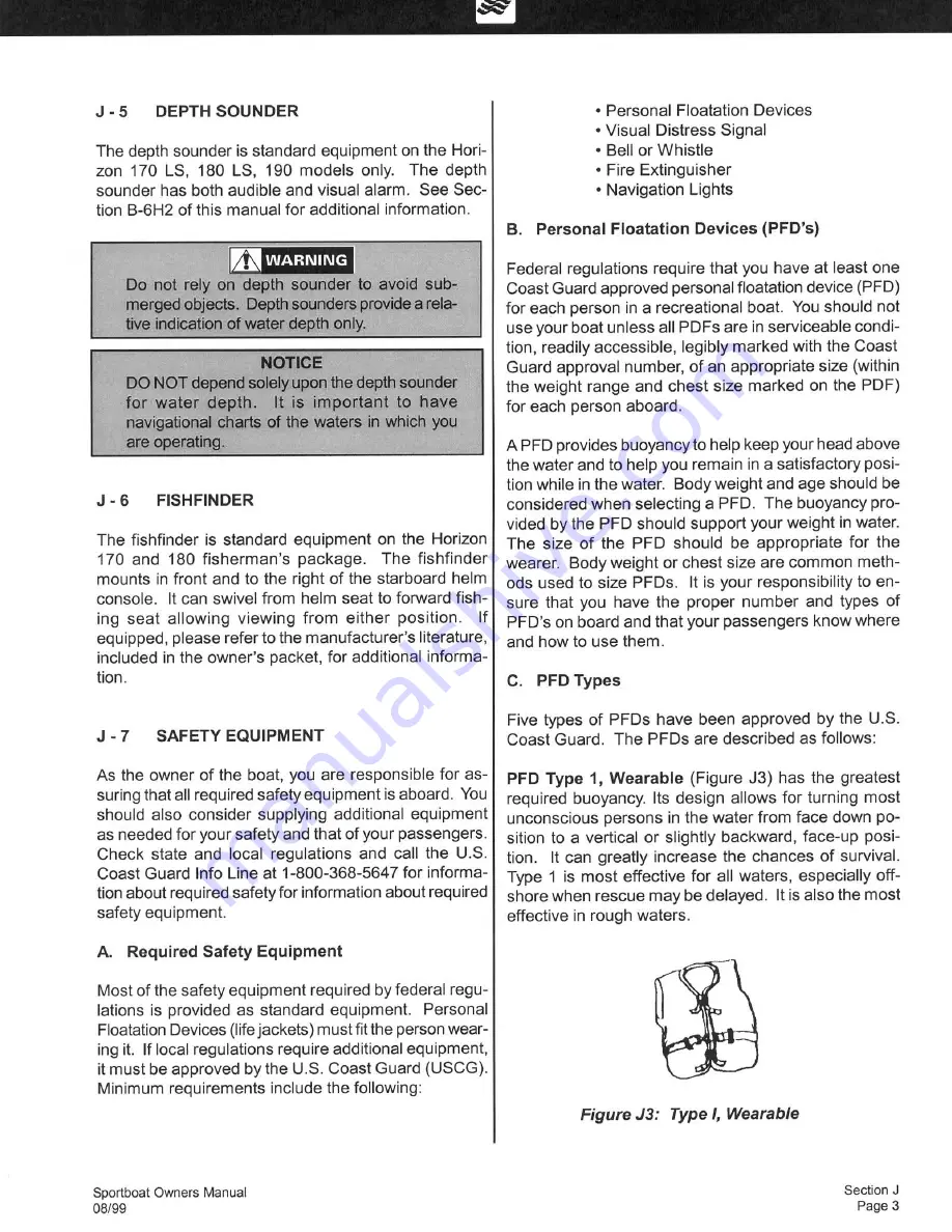 Four winns Horizon 170 Owner'S Manual Download Page 57