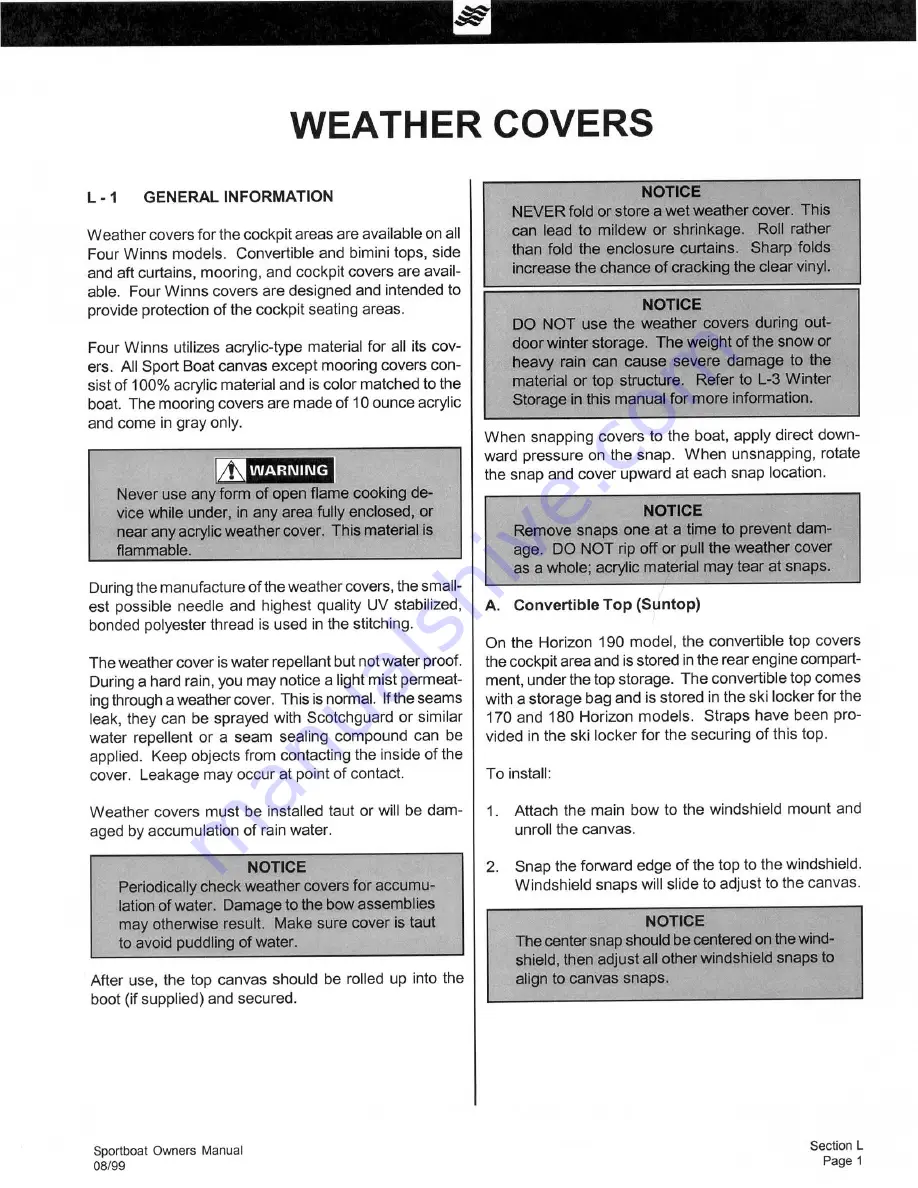 Four winns Horizon 170 Owner'S Manual Download Page 80