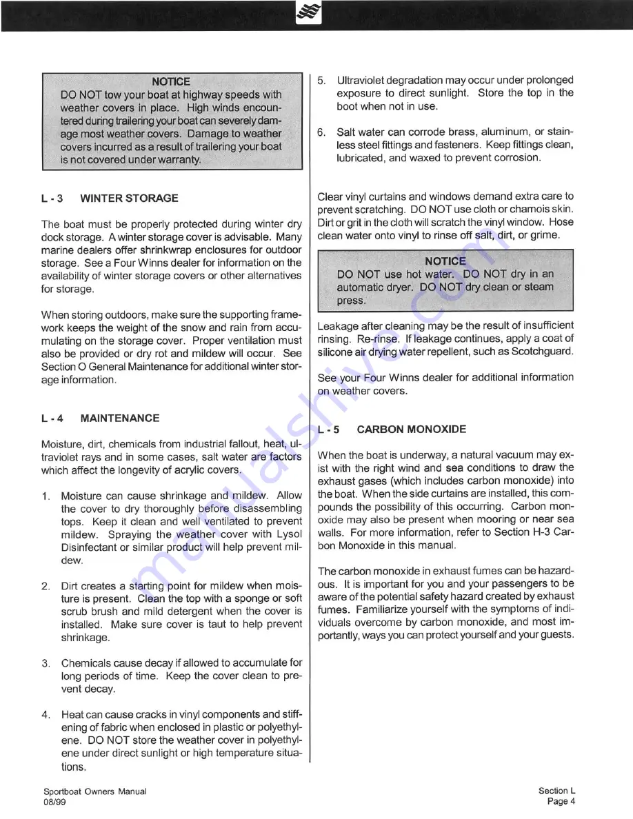 Four winns Horizon 170 Owner'S Manual Download Page 83