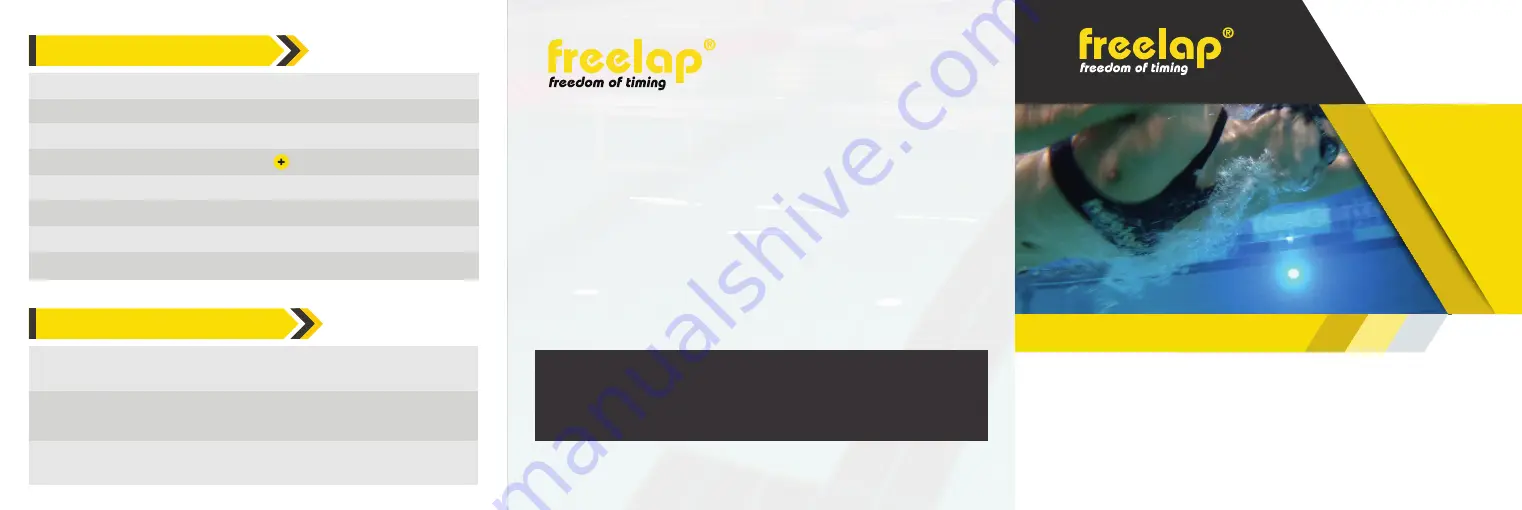 Freelap Swim Belt Quick Manual Download Page 1