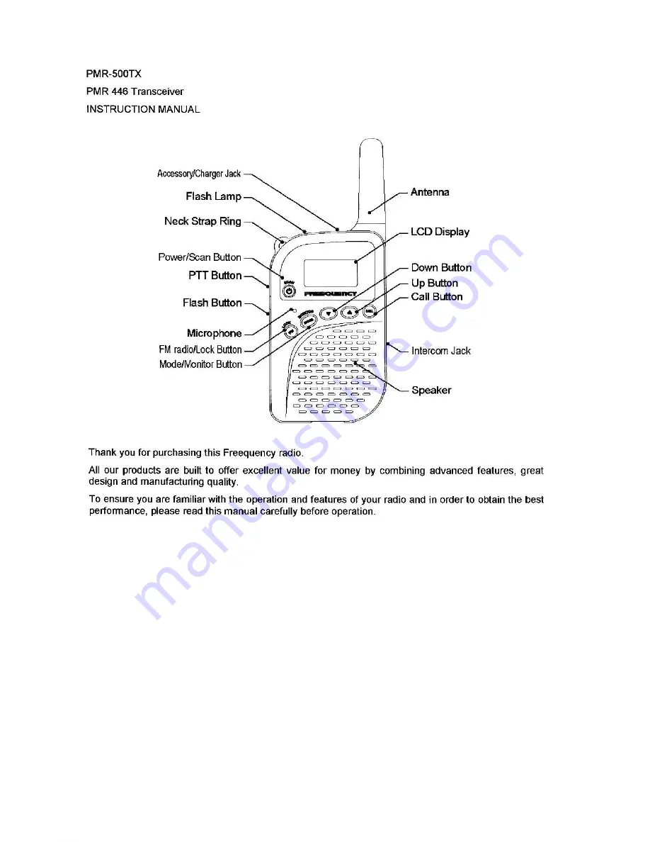 Freequency PMR-500TX Скачать руководство пользователя страница 1