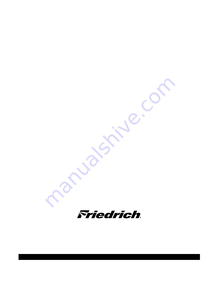 Friedrich Uni-Fit US10B10A Service And Parts Manual Download Page 22