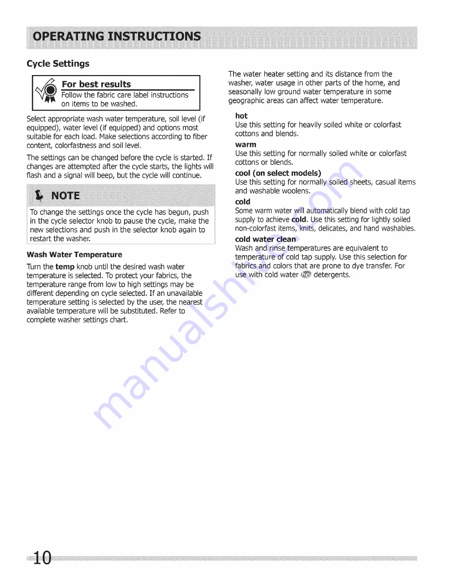 Frigidaire 137350200C Use & Care Manual Download Page 10