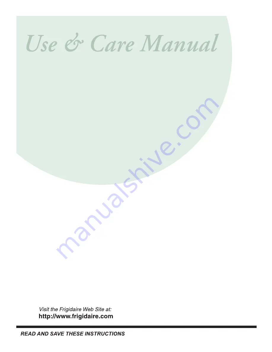 Frigidaire 318200920 Use & Care Manual Download Page 1