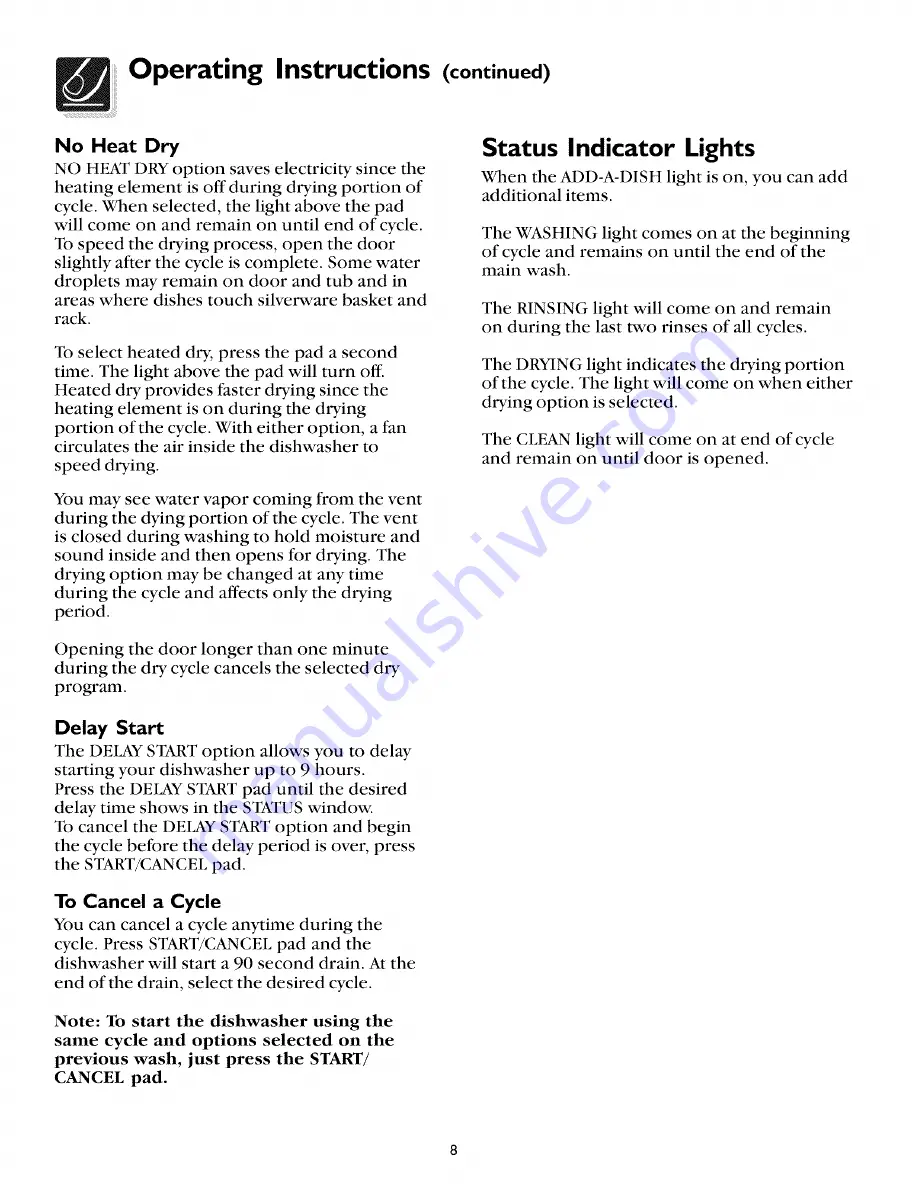 Frigidaire 900 Series Use & Care Manual Download Page 8