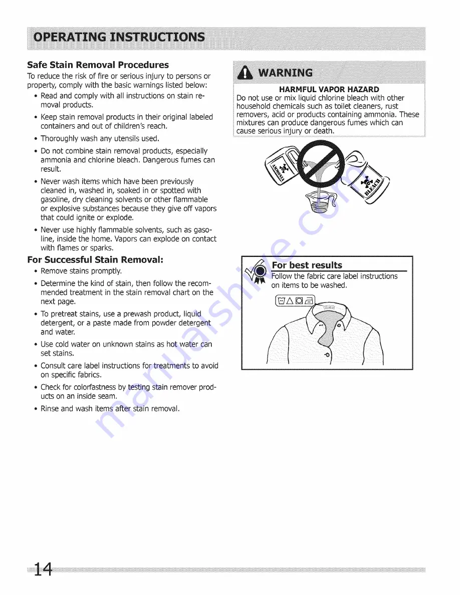 Frigidaire affinity 137409500c Use & Care Manual Download Page 14