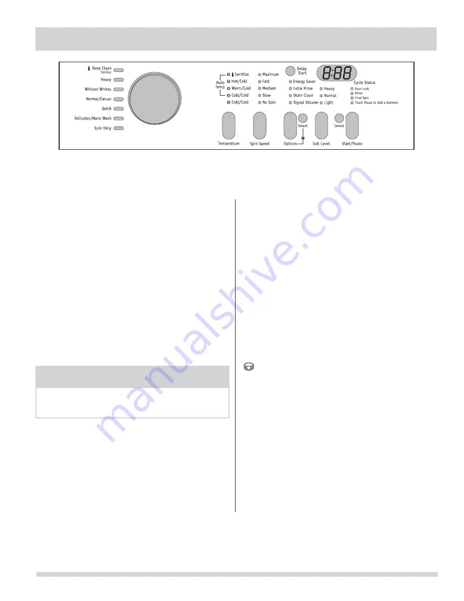 Frigidaire Affinity FAFW3517K W Use And Care Manual Download Page 13