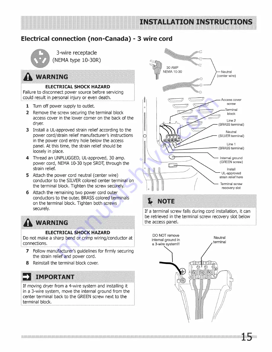 Frigidaire BAQE7073KW0 Installation Manual Download Page 15