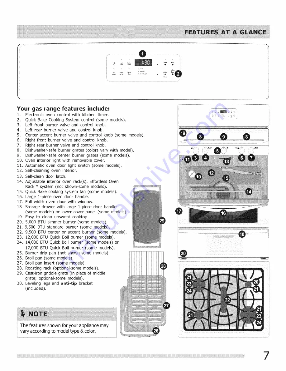 Frigidaire BGGF3031KWH Use & Care Manual Download Page 7