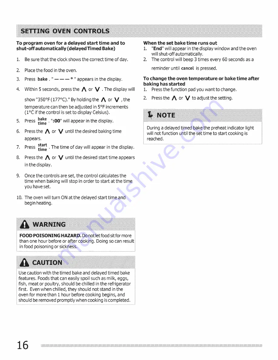 Frigidaire BGGF3031KWH Use & Care Manual Download Page 16