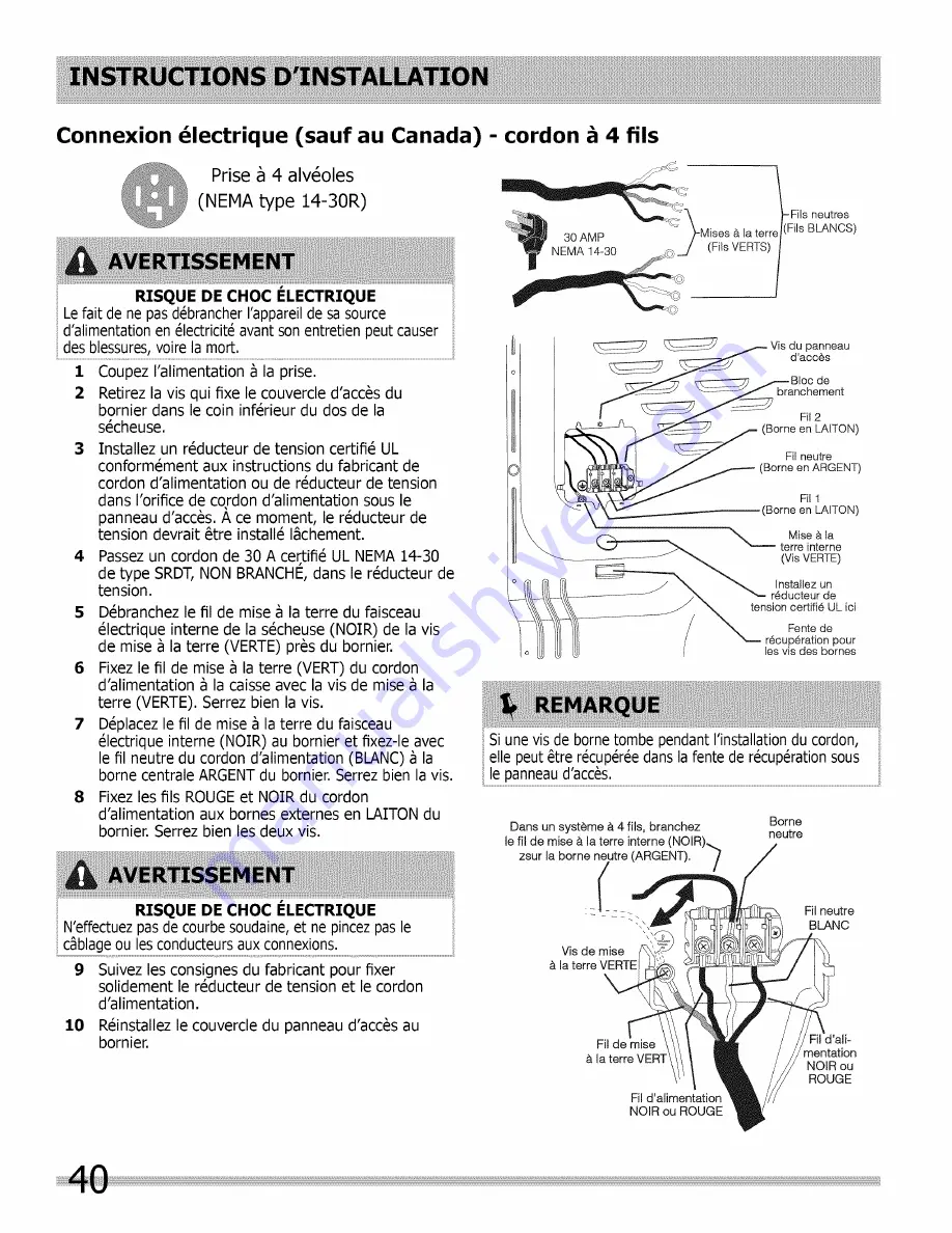 Frigidaire BKQE7017KT0 Installation Manual Download Page 40