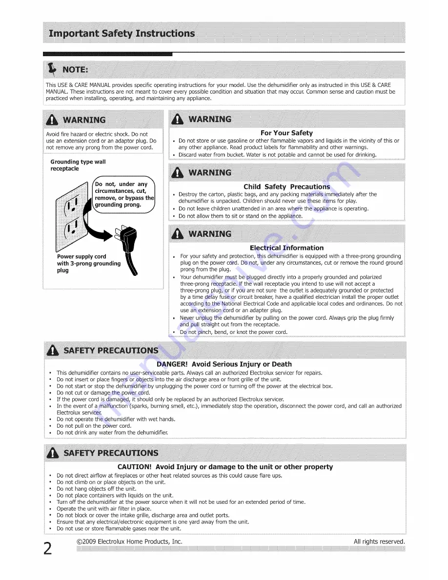 Frigidaire CAD504DUD10 Use & Care Manual Download Page 2