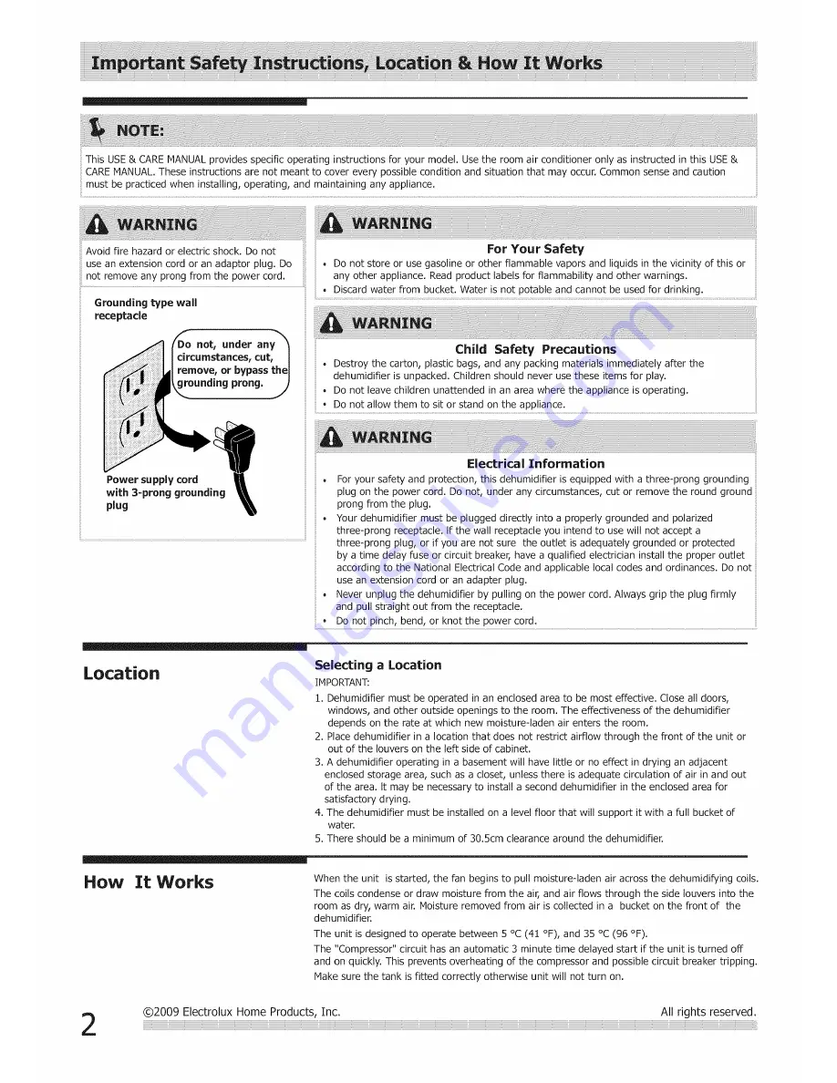 Frigidaire CAD704TDD0 Скачать руководство пользователя страница 2