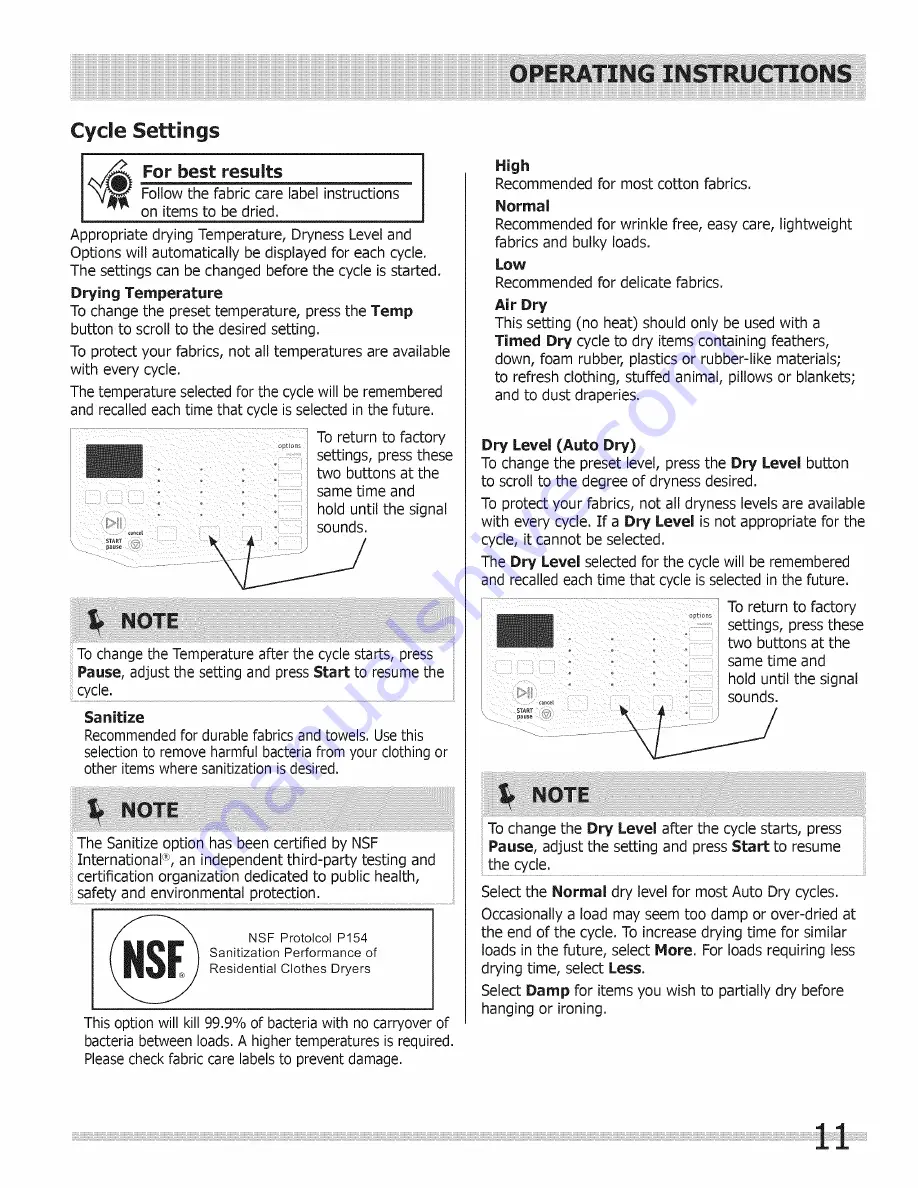 Frigidaire CAQE7072LA0 Use & Care Manual Download Page 11