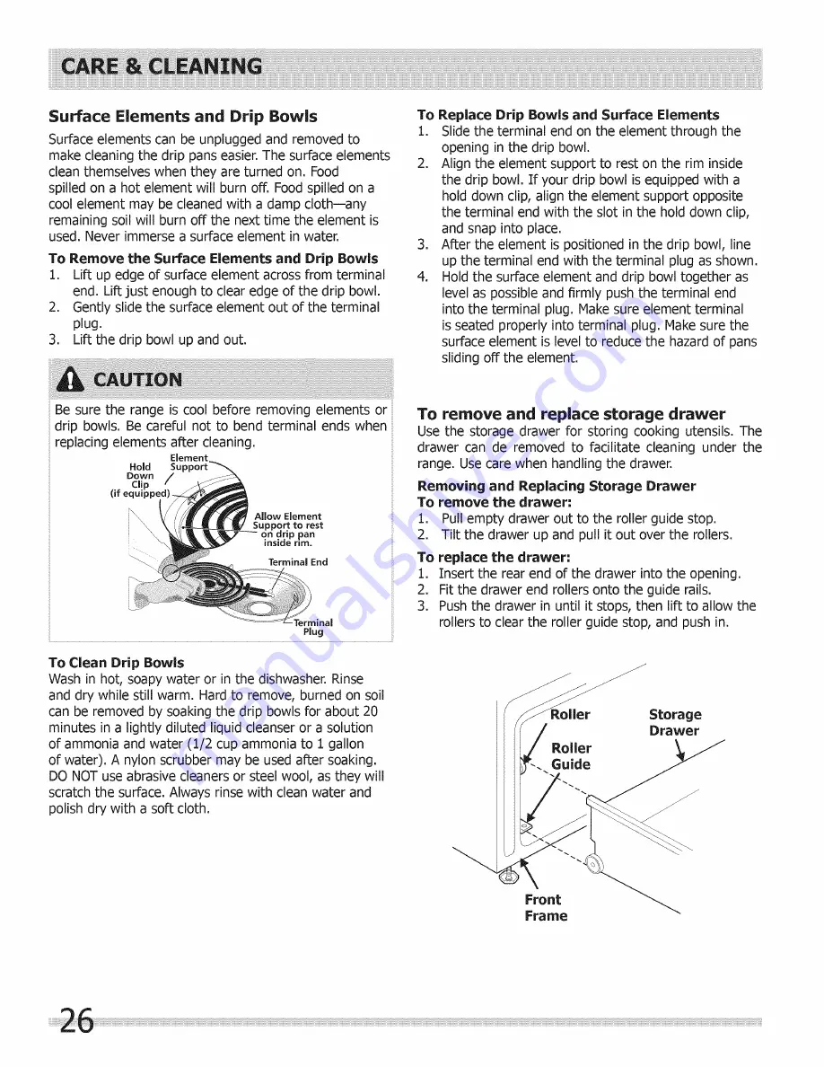 Frigidaire CFEF2405LWA Use & Care Manual Download Page 26