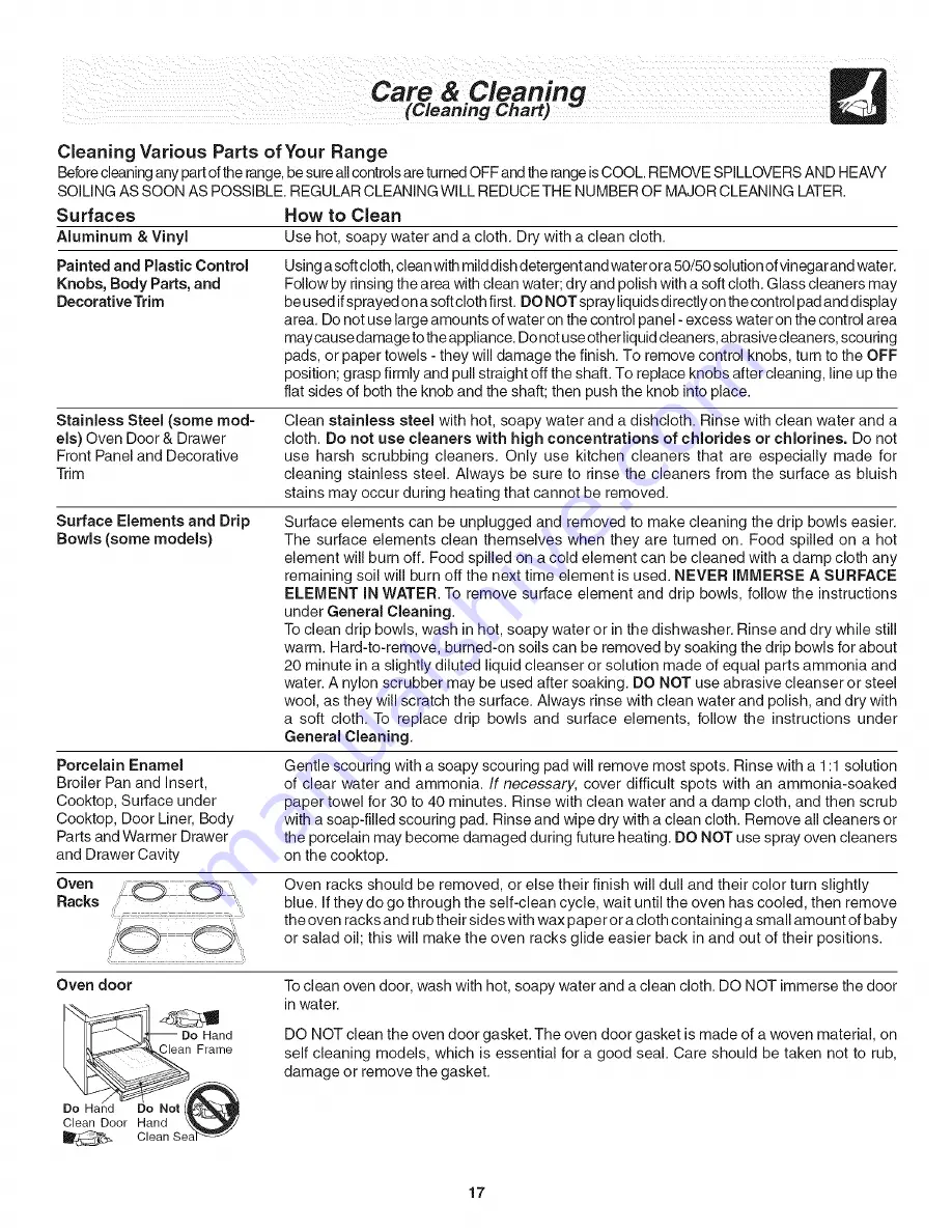 Frigidaire CFEF357GS2 Use & Care Manual Download Page 17