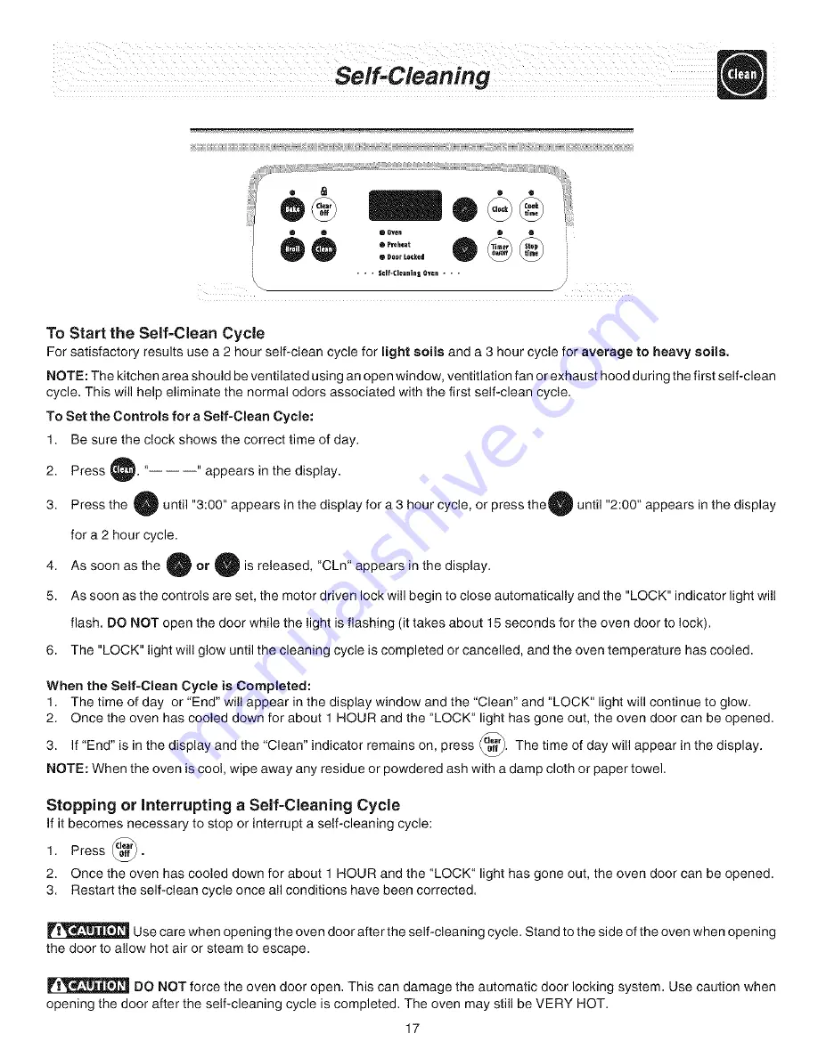 Frigidaire CFEF369ACA Use & Care Manual Download Page 17