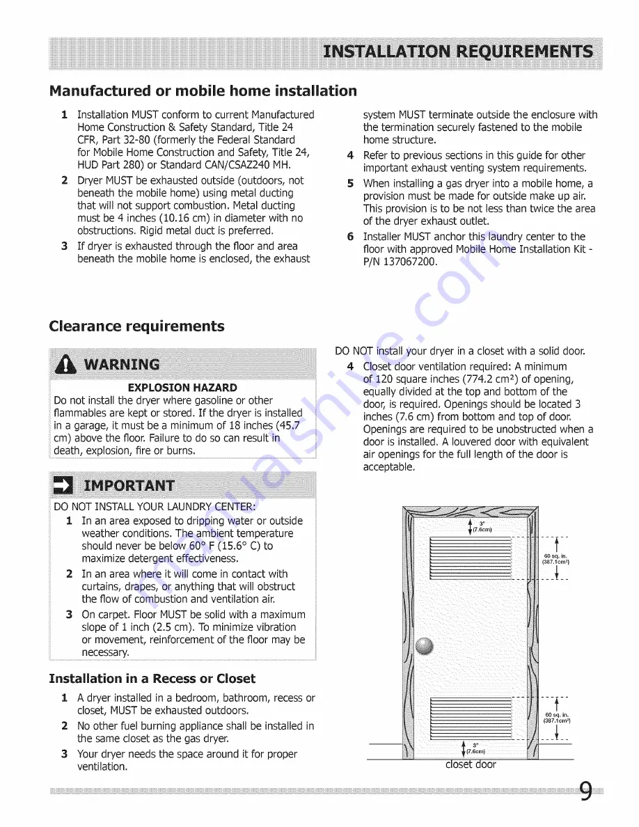 Frigidaire CFLE1011MW0 Скачать руководство пользователя страница 9