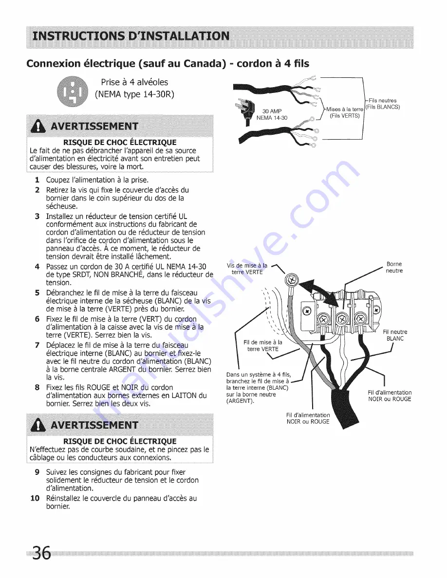 Frigidaire CFLE1011MW0 Installation Manual Download Page 36