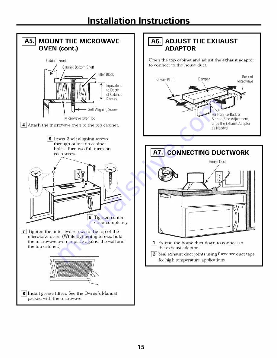 Frigidaire CFMV152CLBA Installation Instructions Manual Download Page 15