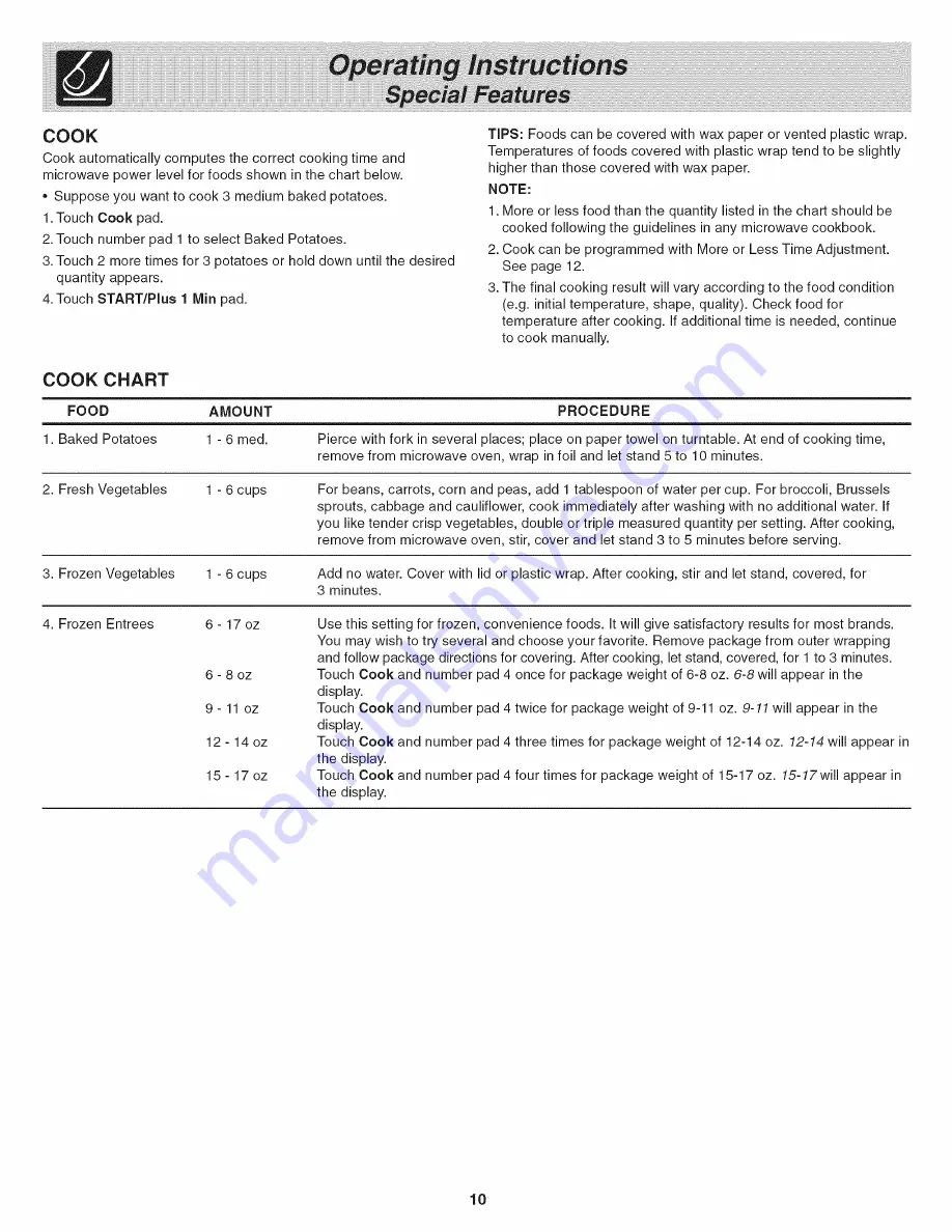 Frigidaire CFMV156DB Use & Care Manual Download Page 10