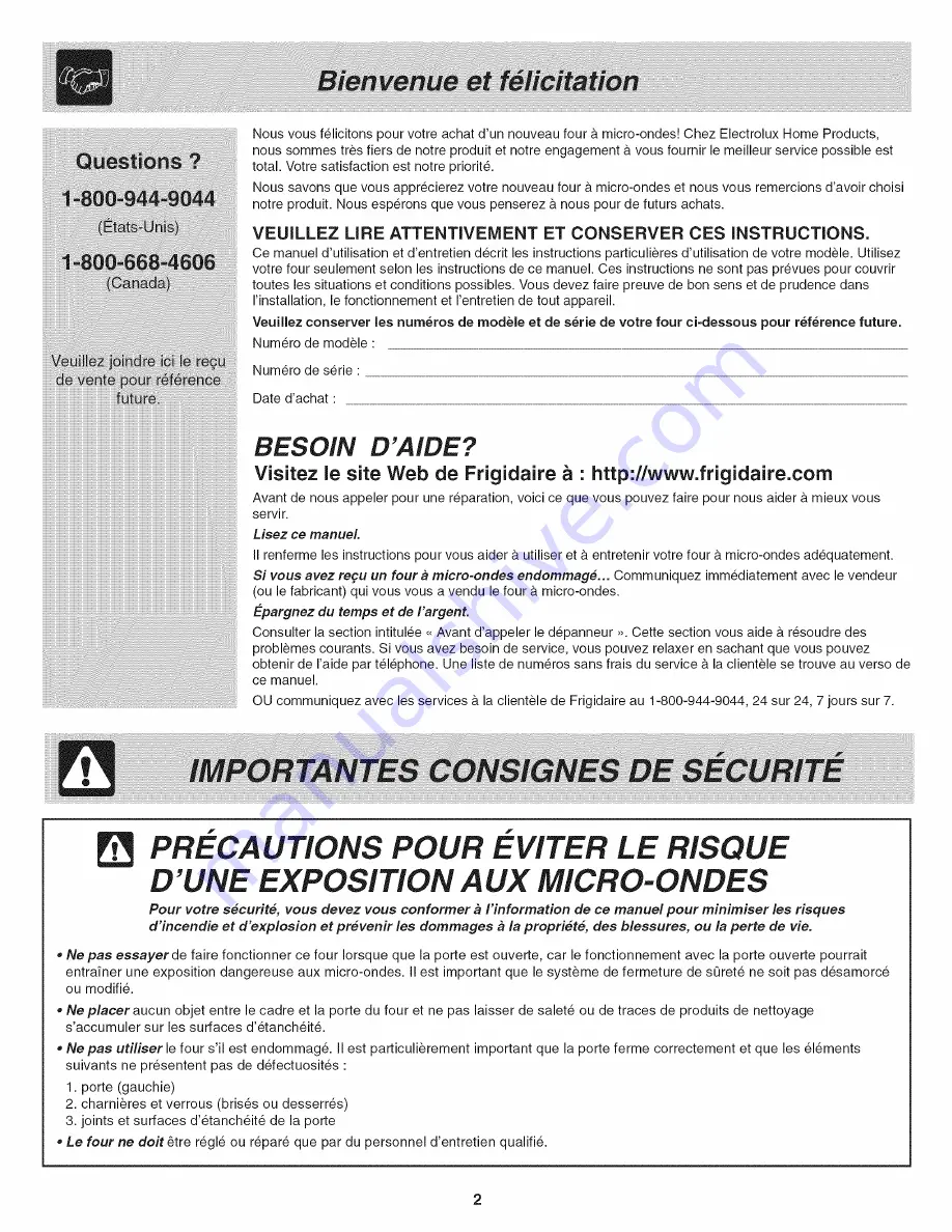 Frigidaire CFMV156DB Use & Care Manual Download Page 34