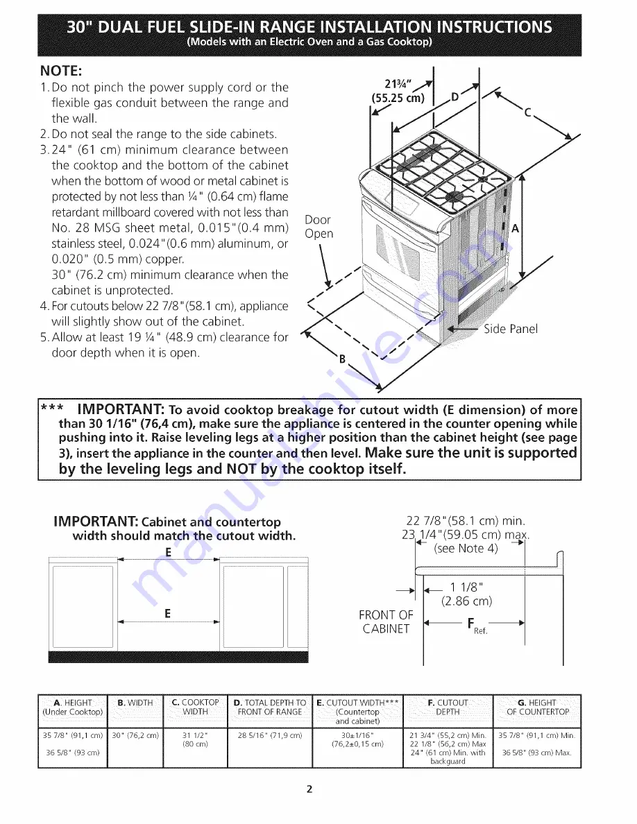 Frigidaire CGDS3065KB2 Service Скачать руководство пользователя страница 2