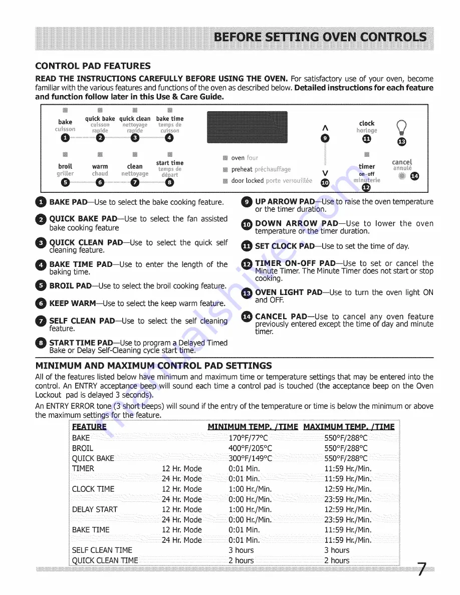 Frigidaire CGEB27Z7HB3 Use & Care Manual Download Page 7