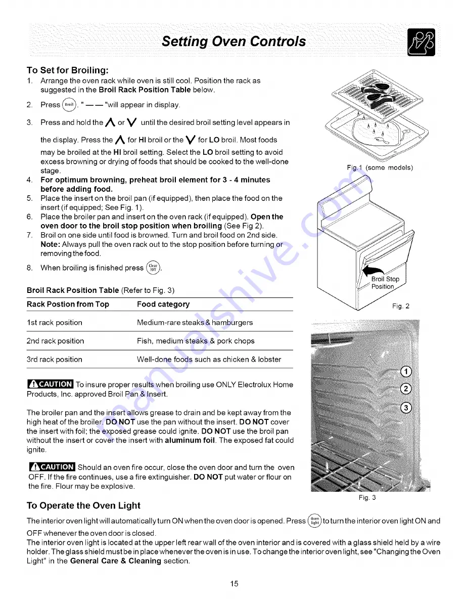 Frigidaire CGLEF379DBF Use & Care Manual Download Page 15