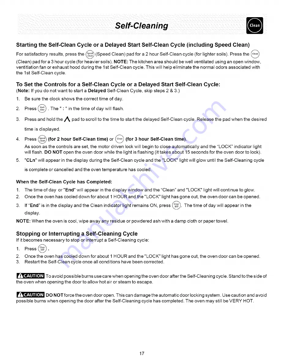 Frigidaire CGLEF379DBF Use & Care Manual Download Page 17